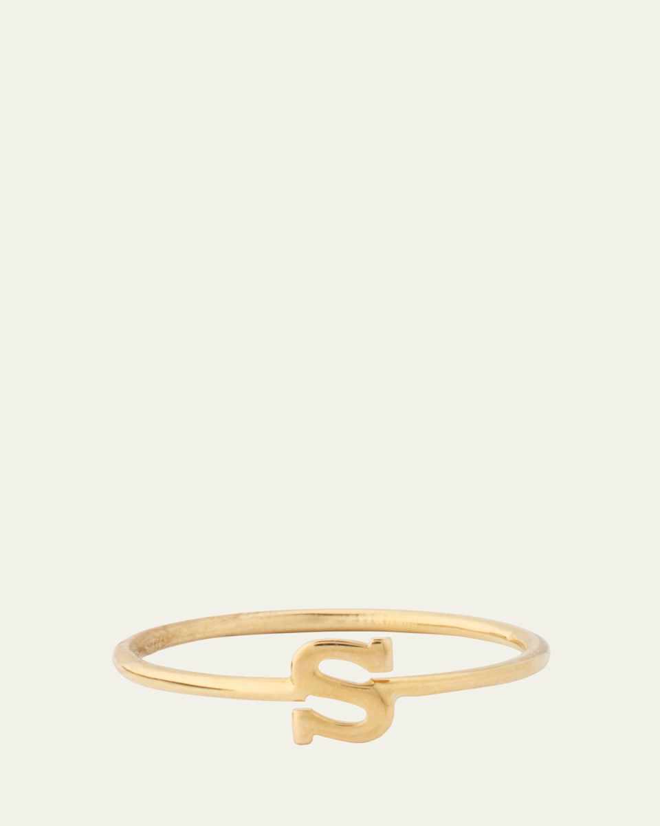 14K Yellow Gold Initial Ring, Size 7